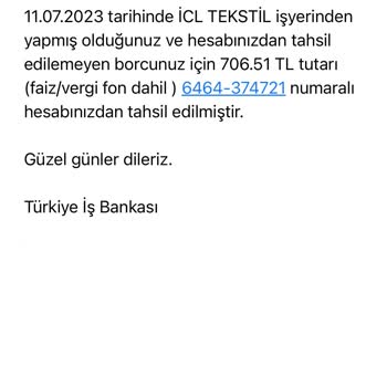 İş Bankası İzinsiz Olarak Hesabımdan Çekilen Para