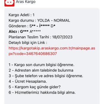 İşgüzar Aras Kargo Paketimi Kaybetmiş!