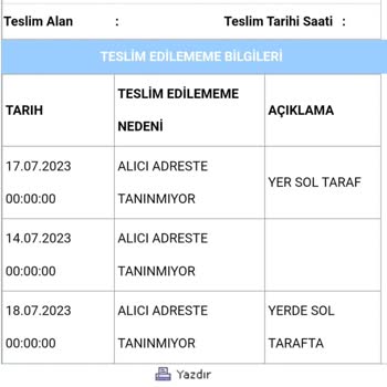 Aras Kargo Gazcılar Şube Kargoyu Getirmiyor