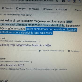 IKEA Bornova Şubesi Sipariş İptali Yapmıyor