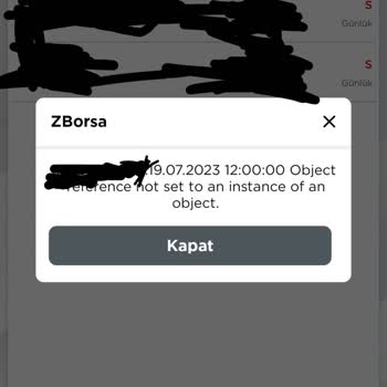 Ziraat Yatırım ZBorsa Emirlerim Kısmı Hata