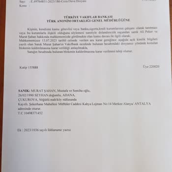 VakıfBank Bloke Kaldırma Mahkeme. Kararı Var