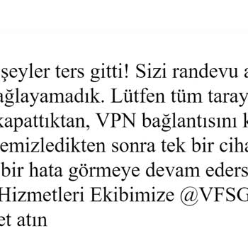 VFS Global Fransa Randevu Alma Problemi