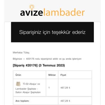 Avizelambader.com Sipariş Durumu İptal Edildi, İade Ve İletişim Sorunu