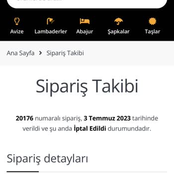 Avizelambader.com Sipariş Durumu İptal Edildi, İade Ve İletişim Sorunu