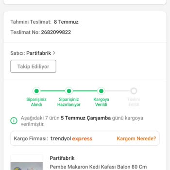 Trendyol Kayıp Kargo Sorunu.