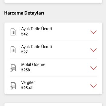Vodafone Mobil Ödeme Tutarı