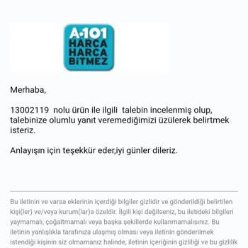 A101 Bozuk Ürün Satıyor