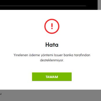 GeForce NOW powered by GAME+ Yinelenen Ödeme Yöntemi Issuer Banka Tarafından Desteklenmiyor.