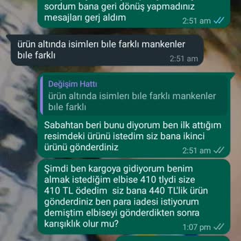 Zehram Tesettür Yanlış Ürün Gönderme