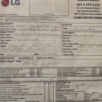 LG Marka Klima Isıtmıyor Soğutmuyor