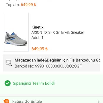 Kinetix FLO Dan Alınan Ayakkabı Yıpranması