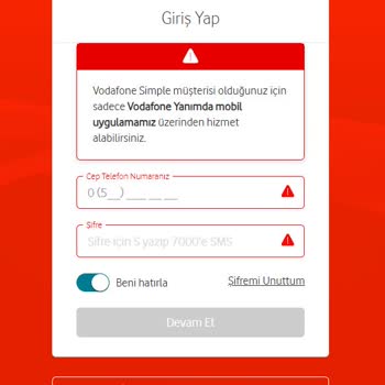 Vodafone Simple Tarife Değiştirememe Sorunu