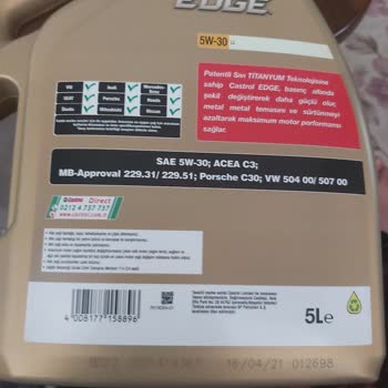 Castrol Aldığım Motor Yağı Üretim Tarihi Farklı