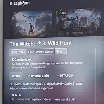 GeForce NOW'da Witcher 3 Güncellemesi Yüzünden Hesabım Kilitlendi