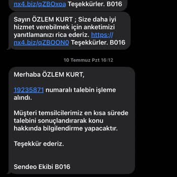 Sendeo Ürünüm Teslim Edilmiyor