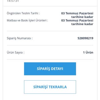 Avansas Teslim Edilmeyen Sipariş
