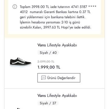 Boyner 15 Haziran'da Ürünü Göndermiyor 5 Temmuz'da İptal Ediyor