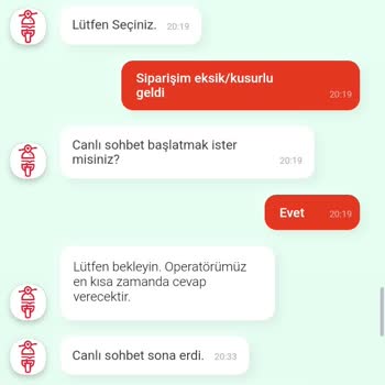 Tıkla Gelsin Usta Döner Yanlış Ürün 0 Destek