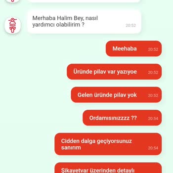 Tıkla Gelsin Usta Döner Yanlış Ürün 0 Destek