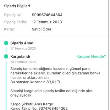 Aras Kargo Dolap Siparişini Yanlış Yolladım Geri Yollanmasını Talep Ediyorum