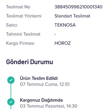 Teknosa Ve Horoz Loj. Teslim Edilmeyen Ürünü Teslim Etmiş Gösteriyor!