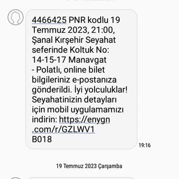 Şanal Kırşehir Seyahat Enuygun Yanıltması