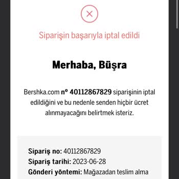 Bershka Siparişi Göndermiyor Ve Uzun Bir Süre Sonra İptal Ediyor