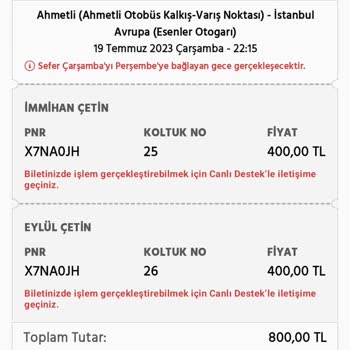 Obilet.com Müşteriyi Bilgilendirmiyor Uygulama Çok Kutu Durumda