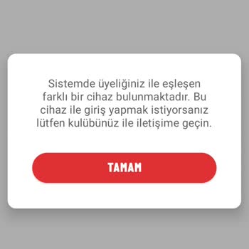 MACFit (İstanbul Avrupa) Sistemde Üyeliğiniz İle Eşleşen Farklı Cihaz Bulunmaktadır Hatası