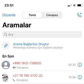 WhatsApp Yabancı Numaradan Gelen Arama