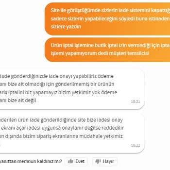 Trendyol Siparişimi İptal Etmiyor.
