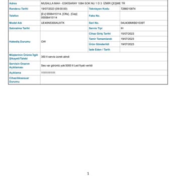 Samsung Televizyonda LED Arızası