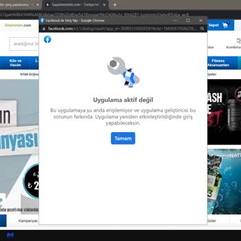 Supplementler Facebook Giriş Problemi