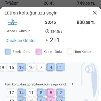 Enuygun.com Karadeniz Golden Firmasından Bilet Alınmaz