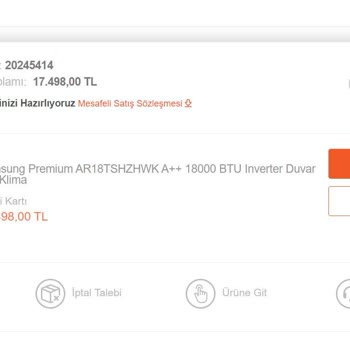 Birnumara.com İptal Ettiğim 20245414 Numaralı Siparişim Geri Ödemesi Yapılmadı