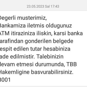 Ziraat Bankası Paramı İade Etmiyor