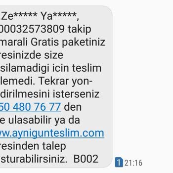 AGT Kurye (aynigunteslim.com) Gratis Siparişimde Yaşadığım Sorumsuzluklar