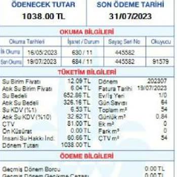 İSKİ Su Faturası Fahiş Fiyat Bedeli