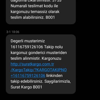 Sürat Kargo Tarafından Rahatsız Edilme.