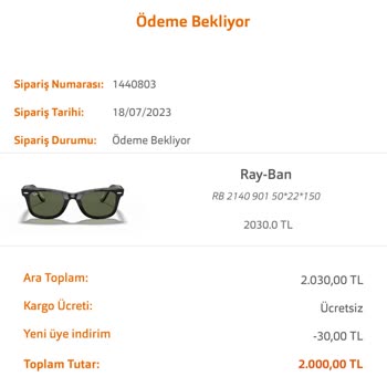 Atasun Optik Ödeme Bekleniyor