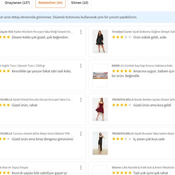 Trendyol Yorumları Reddediyor Ve Bu Konuda Çözüm Üretmiyor!
