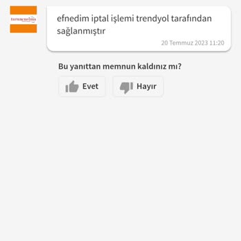Trendyol'da Turuncu Elma Satıcısından Aldığım Ürünler İptal Edildi