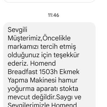 Homend Ekmek Makinesi Yedek Parça Temini