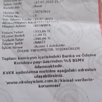 Avon Kozmetik Yanlış Ödeme Yaptım Galiba