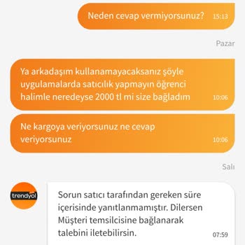 Trendyol'da Kare Pazar Satıcısının Ürünü Kargoya Vermemesi
