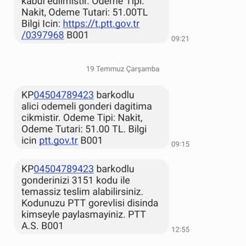 PTT Kargo Teslim Edilmeyen Ürün