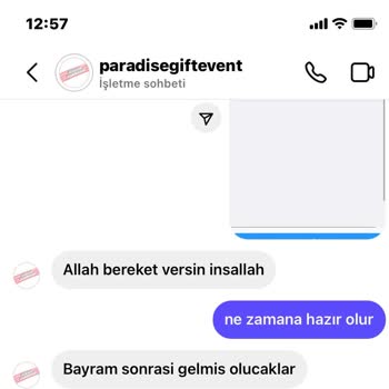 Paradisegiftevent (Instagram) Siparişim Gelmedi İade Yapılmıyor