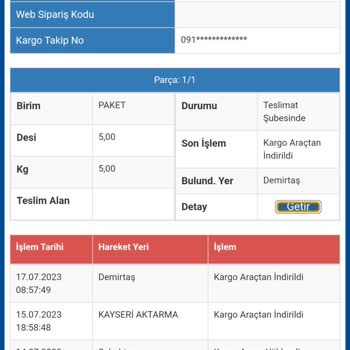 Sürat Kargo 'da Dağıtıma Çıkmayan Paket