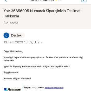 Avansas'ın Teslimat Beceriksizliği